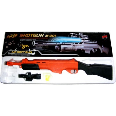 M-001 Spring Powered (Low Power) Plastic Airsoft Pump Action BB Shotgun with Sight